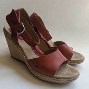 Red Wedge Sandals size 8